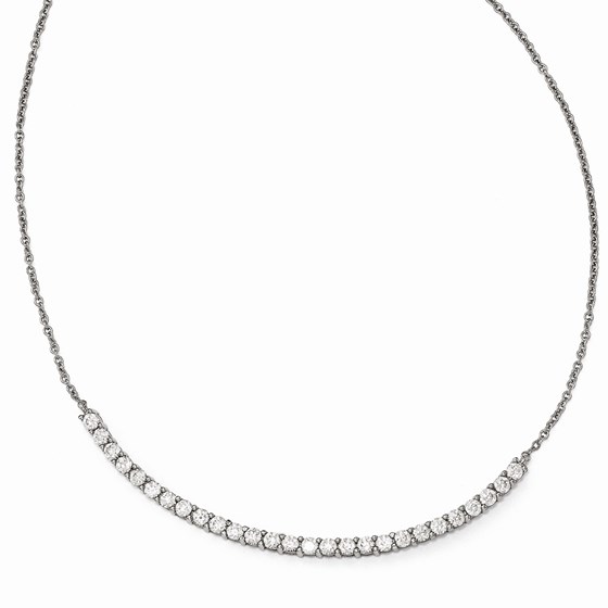 Sterling Silver Zirconia Bar Necklace Sterling Silver Zirconia Bar Necklace